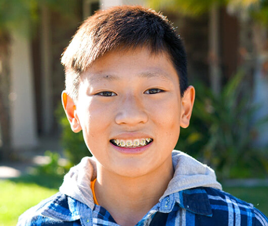 Boy with braces in Dallas