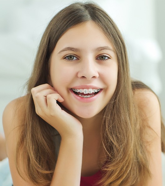 Teen girl with braces